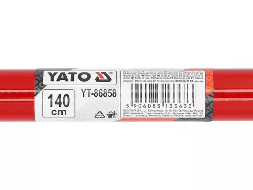 YATO YT-86858 Fém seprűnyél műanyag bevonattal, kúpos menettel, 1400 mm hosszú