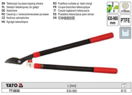 YATO YT-8838 Ágvágó teleszkópos 610-950 mm/35 mm
