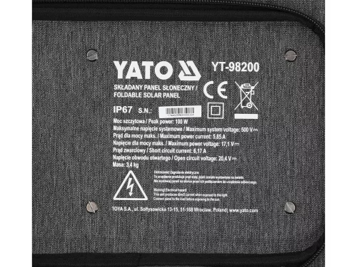 YATO YT-98200 Összecsukható napelem 100 W 4in1