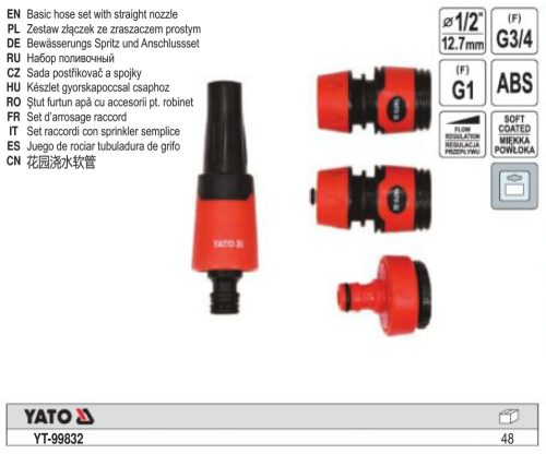 YATO YT-99832 Sugárcső készlet 4 részes 3/4"-1"
