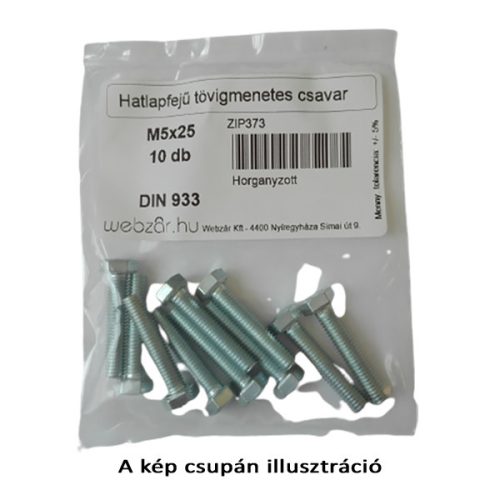 Hatlapfejű tövigmenetes csavar DIN 933 horg. M10x35 (10 db) (ZIP)